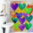 thumbnail image 1 of Shower Curtain Colorful Hearts Abstract Art-2 Bath Curtain Polyester Fabric Bathroom Ration With Hooks, 1 of 4