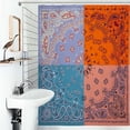 thumbnail image 1 of Shower Curtain Colorful Paisley Bandana Set Bathroom Waterproof Polyester Home Ration Curtain With Hook, 1 of 4