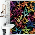 thumbnail image 1 of Shower Curtain Colorful Star Bath Curtain Polyester Fabric Bathroom Ration With Hooks, 1 of 4