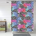 thumbnail image 1 of Shower Curtain, Colorful zebra cool Waterproof Fabric Plastic Shower Curtain, Drying Fast Bathroom Curtain with 9 Buttonholes, Ruffle Shower Curtain 60x72in, 1 of 8