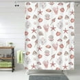 thumbnail image 1 of Shower Curtain, Conch Shell No.J933 Waterproof Fabric Plastic Shower Curtain, Drying Fast Bathroom Curtain with 9 Buttonholes, Ruffle Shower Curtain 60x72in, 1 of 8
