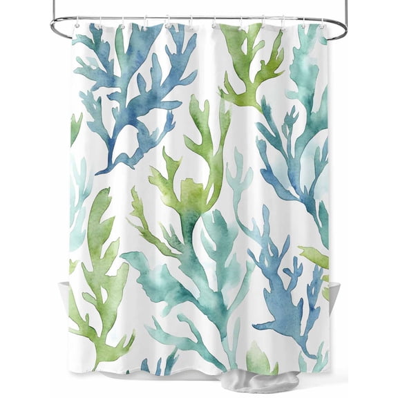 Shower Curtain Coral Shower Curtains for Bathroom, Waterproof Polyester Shower Curtain Set with Hooks, Extra Long 72" x 96" Marine Life Watercolor