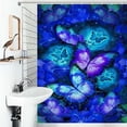 thumbnail image 1 of Shower Curtain Cosmic Butterfly Purple Bathroom Waterproof Polyester Home Ration Curtain With Hook, 1 of 4