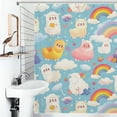 thumbnail image 1 of Shower Curtain Cute Alpaca Bath Curtain Polyester Fabric Bathroom Ration With Hooks, 1 of 4