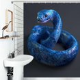 thumbnail image 1 of Shower Curtain Cute Animal Blue Snake Polyester Waterproof Home Ration Curtain With Hook, 1 of 4