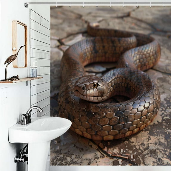 Shower Curtain Cute Animal Snake Bathroom Waterproof Polyester Home Ration Curtain With Hook