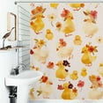 thumbnail image 1 of Shower Curtain Cute Anime Duck With Flower Bathroom Waterproof Polyester Home Ration Curtain With Hook, 1 of 4