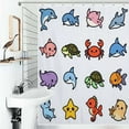 thumbnail image 1 of Shower Curtain Cute Aquatic Animals-4 Bath Curtain Polyester Fabric Bathroom Ration With Hooks, 1 of 4