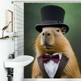 thumbnail image 1 of Shower Curtain Cute Capybara In Tuxedo Polyester Waterproof Home Ration Curtain With Hook, 1 of 4