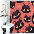 thumbnail image 1 of Shower Curtain Cute Cat Bath Curtain Polyester Fabric Bathroom Ration With Hooks, 1 of 4