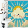 thumbnail image 1 of Shower Curtain Cute Clouds Bath Curtain Polyester Fabric Bathroom Ration With Hooks, 1 of 4