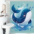 thumbnail image 1 of Shower Curtain Cute Dolphins Polyester Waterproof Home Ration Curtain With Hook, 1 of 4