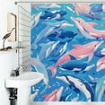 thumbnail image 1 of Shower Curtain Cute Dolphins Polyester Waterproof Home Ration Curtain With Hook, 1 of 4