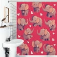 thumbnail image 1 of Shower Curtain Cute Elephant Bathroom Waterproof Polyester Home Ration Curtain With Hook, 1 of 4