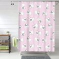 thumbnail image 1 of Shower Curtain, Cute French Bulldog Pink_B Waterproof Fabric Plastic Shower Curtain, Drying Fast Bathroom Curtain with 9 Buttonholes, Ruffle Shower Curtain 60x72in, 1 of 8
