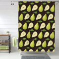 thumbnail image 1 of Shower Curtain, Cute Lime Green Pear Black Waterproof Fabric Plastic Shower Curtain, Drying Fast Bathroom Curtain with 9 Buttonholes, Ruffle Shower Curtain 60x72in, 1 of 8