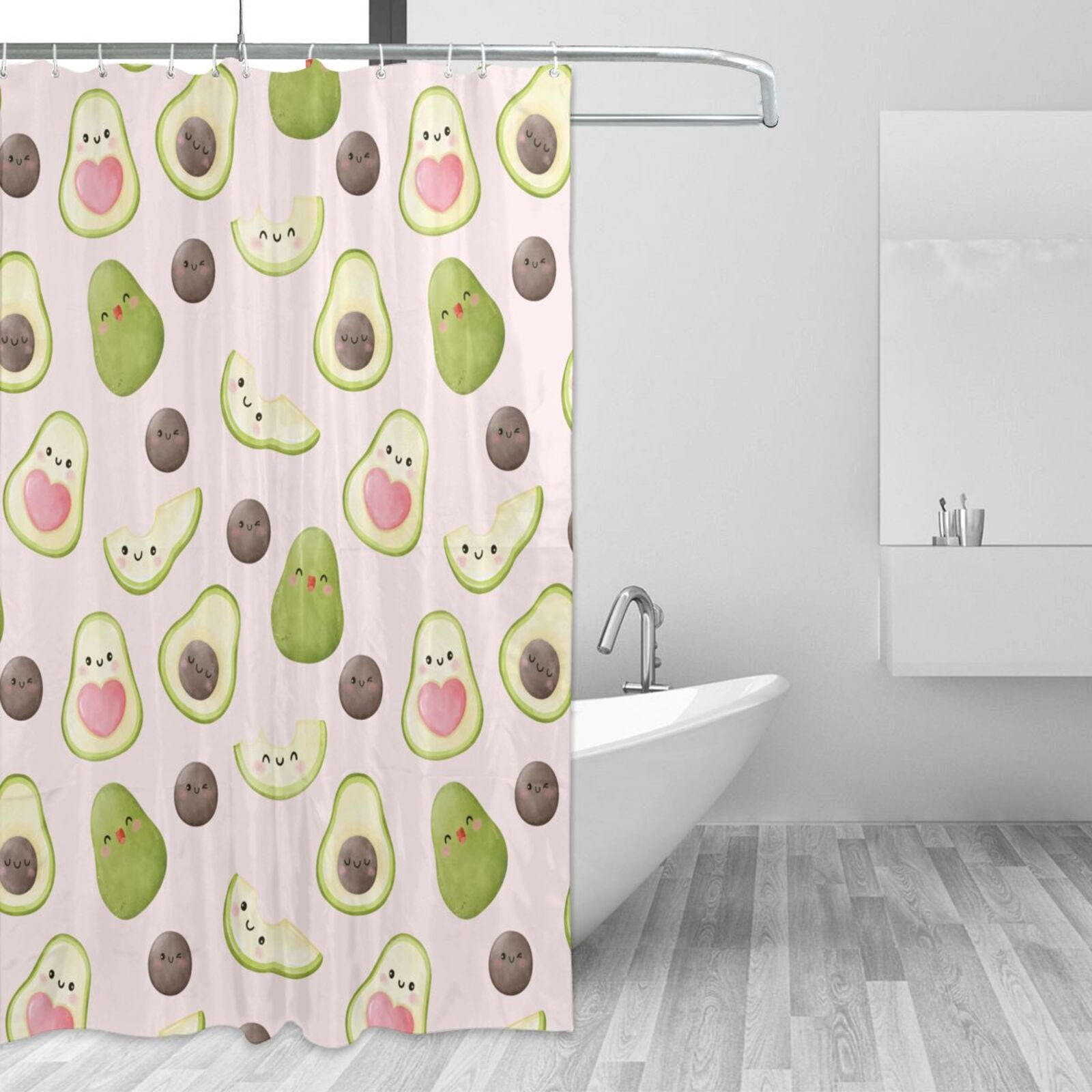 Shower Curtain, Cute Love Avocado Washable Shower Curtain for Bathroom ...