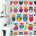 thumbnail image 1 of Shower Curtain Cute Owl Pattern Bath Curtain Polyester Fabric Bathroom Ration With Hooks, 1 of 4