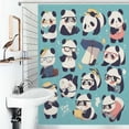 thumbnail image 1 of Shower Curtain Cute Panda Bathroom Waterproof Polyester Home Ration Curtain With Hook, 1 of 4