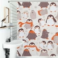 thumbnail image 1 of Shower Curtain Cute Penguin Polyester Waterproof Home Ration Curtain With Hook, 1 of 4