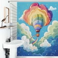 thumbnail image 1 of Shower Curtain Cute Rainbow Hot Air Balloon Polyester Waterproof Home Ration Curtain With Hook, 1 of 4