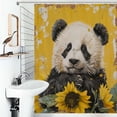 thumbnail image 1 of Shower Curtain Cute Sunflower Panda Bear Bathroom Waterproof Polyester Home Ration Curtain With Hook, 1 of 4