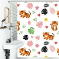 thumbnail image 1 of Shower Curtain Cute Tiger Leaf Pattern Bathroom Waterproof Polyester Home Ration Curtain With Hook, 1 of 4