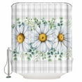 thumbnail image 1 of Shower Curtain Daisy Flower Eucalyptus Leaf Waterproof Shower Curtain Set with Hooks for Bathroom Showers,Stalls and Bathtubs,66x72In Farmhouse Gray Buffalo Plaid, 1 of 8