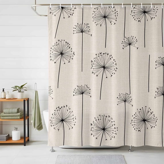 Shower Curtain Dandelion Shower Curtains for Bathroom Decor, Waterproof Polyester Shower Curtain Set with Hooks, Small Stall Size 36" x 72" Spring