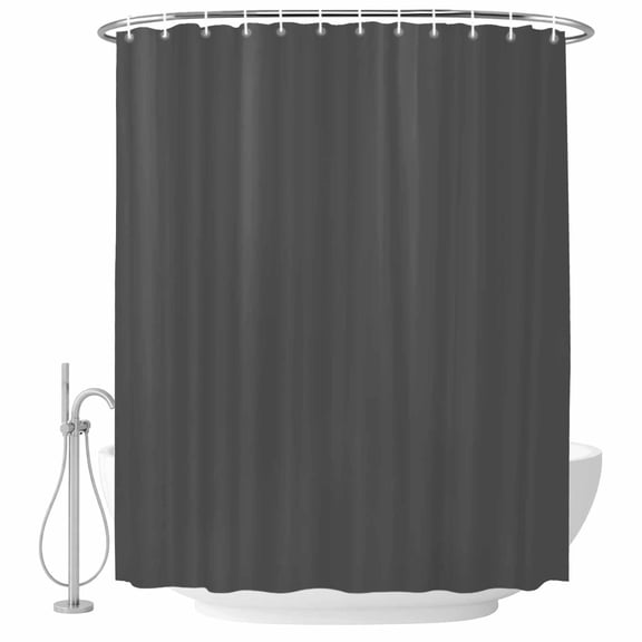 Shower Curtain Dark Grey Pattern Waterproof Polyester Bathroom Curtain Pure Colour Decorative Bath Accessory for Shower, Tub, and Bathroom Decor 72 x 72 In