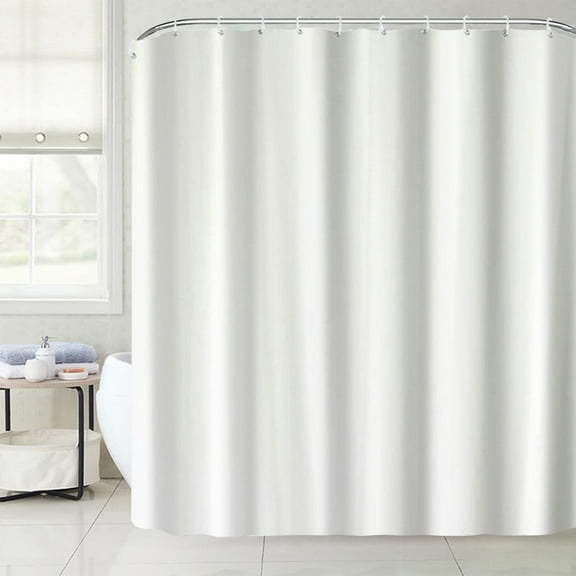 Shower Curtain, Design And Polyester, Quick-Drying, Weighted Hem, Short Shower Curtains Set For Bathroom, and Washable (White)