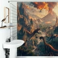 thumbnail image 1 of Shower Curtain Dinosaur Filled Ancient Jungle Polyester Waterproof Home Ration Curtain With Hook, 1 of 4