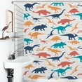 thumbnail image 1 of Shower Curtain Dinosaurs Silhouette Bath Curtain Polyester Fabric Bathroom Ration With Hooks, 1 of 4