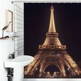thumbnail image 1 of Shower Curtain Eiffel Tower With Flower Bathroom Waterproof Polyester Home Ration Curtain With Hook, 1 of 4