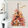 thumbnail image 1 of Shower Curtain Eiffel Tower With Flower Bathroom Waterproof Polyester Home Ration Curtain With Hook, 1 of 4