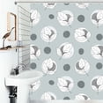 thumbnail image 1 of Shower Curtain Elegant Leaves Dots Pattern Bathroom Waterproof Polyester Home Ration Curtain With Hook, 1 of 4
