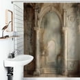 thumbnail image 1 of Shower Curtain European Castle Polyester Waterproof Home Ration Curtain With Hook, 1 of 4
