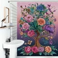 thumbnail image 1 of Shower Curtain Exotic Floral Jungle Bloom-2 Polyester Waterproof Home Ration Curtain With Hook, 1 of 4