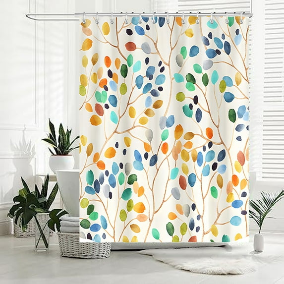 Djiypn Shower Curtain Fabric Shower Curtain With 12 Hooks Weighted Shower Curtain Hem Bathroom Shower Curtain Watertight Shower Curtain