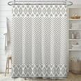 thumbnail image 1 of Shower Curtain,Fabric Shower Curtains Sets for Bathroom,Southwest Aztec Geometry Bath Curtain,Grey White Minimalist Art Curtain with 12 Hooks 72x72 Inches, 1 of 6