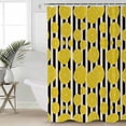 thumbnail image 1 of Shower Curtain, Farm Lemon Watercolor Waterproof Shower Curtain Set with Hooks for Bathroom Showers,Stalls and Bathtubs,60x72In Black Stripes Retro Linen, 1 of 9