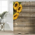 thumbnail image 1 of Shower Curtain Farmhouse Sunflower Retro Wood Waterproof Shower Curtain Set with Hooks for Bathroom Showers,Stalls and Bathtubs,48x72In Brown Wooden Plank, 1 of 8