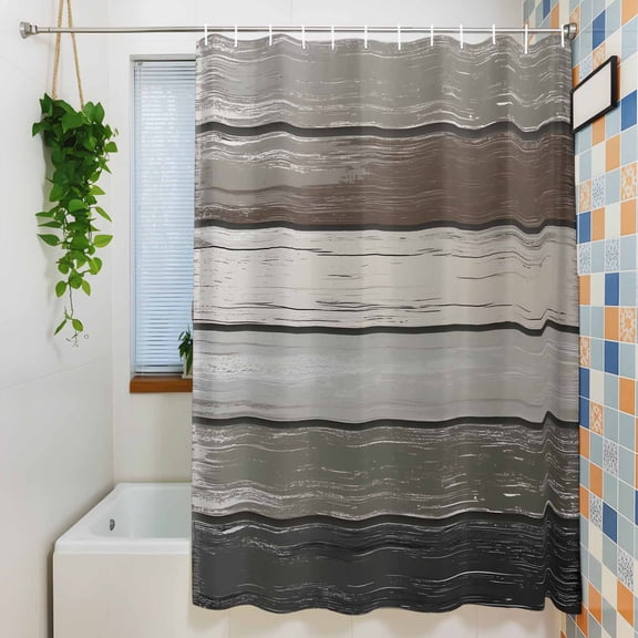Shower Curtain, Farmhouse Vintage Brown Wood Board Waterproof Polyester Fabric Bath Curtain with Hooks for Bathroom Bathtub Stalls, Old Wooden 36x72IN