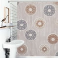 thumbnail image 1 of Shower Curtain Floral Beige Textured Wallpaper Bathroom Waterproof Polyester Home Ration Curtain With Hook, 1 of 4