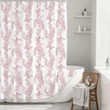 Shower Curtain Floral Cotton Linen Cottagecore Shower Curtain for ...