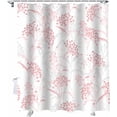 thumbnail image 1 of Shower Curtain Floral Plant Fruit Shower Curtains for Bathroom Decor Pink Shower Curtain Sets with Hooks Waterproof Fabric Bath Curtain Standard 72" X 72", 1 of 6