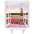 thumbnail image 1 of Shower Curtain Flower Scenery outside the Window 3D Printing Shower Curtain Polyester Waterproof Home Decor Curtain 180x180, 1 of 5