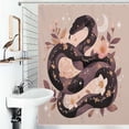 thumbnail image 1 of Shower Curtain Flower Snake Bath Curtain Polyester Fabric Bathroom Ration With Hooks, 1 of 4