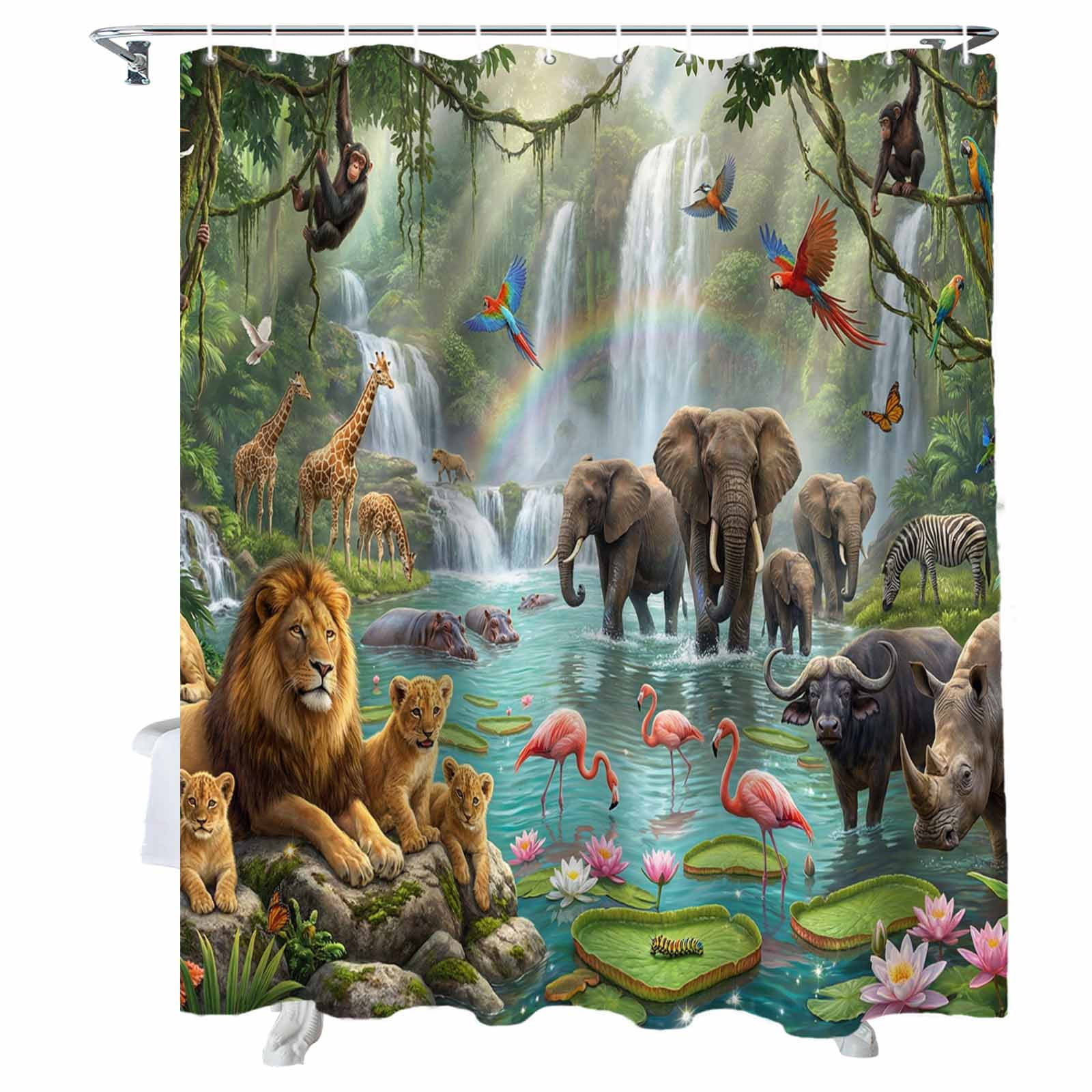 Shower Curtain Forest Animal Shower Curtains for Bathroom Bathtub