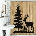 thumbnail image 1 of Shower Curtain Forest Deer Wood Grain Bathroom Waterproof Polyester Home Ration Curtain With Hook, 1 of 4